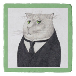 BUTLER CAT Marble Stone Trivet 