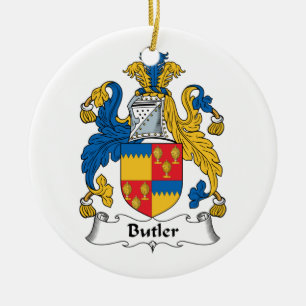 Butler Family Crest Ceramic Ornament