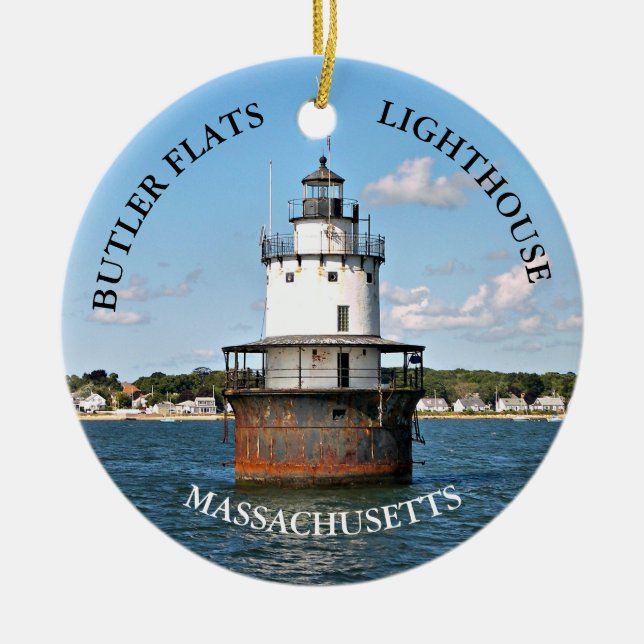 Butler Flats Lighthouse, Massachusetts Ornament (Front)