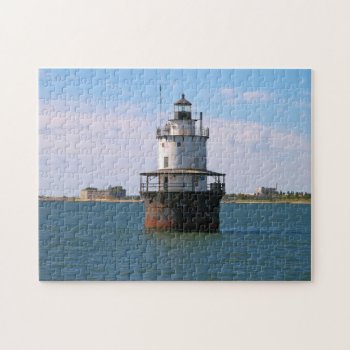 Butler Flats Lighthouse  Massachusetts Puzzle by LighthouseGuy at Zazzle