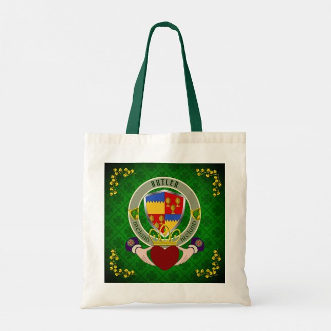 Butler Irish Shield & Claddagh Personalized  Tote Bag (Back)