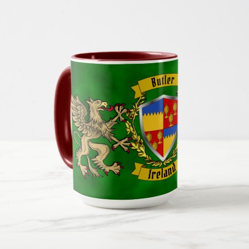 Butler Irish Shield  Griffins Personalized  Mug