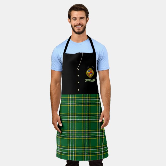 Butler Irish Shield & Tartan Personalized Kilt  Apron (Worn)