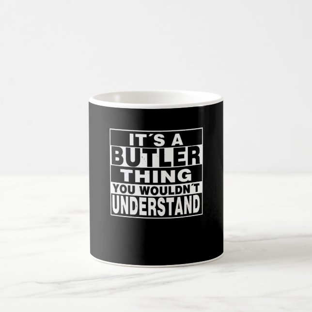 BUTLER Surname Personalized Gift Coffee Mug (Center)
