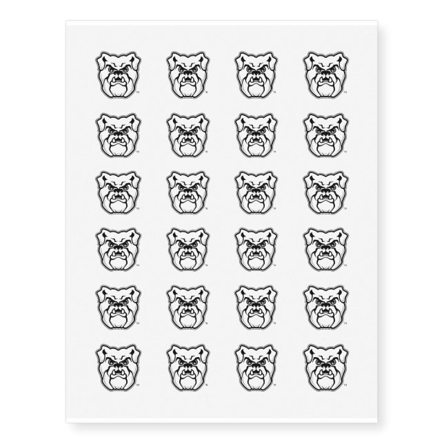 Butler University Bulldog Logo Temporary Tattoos (Front)
