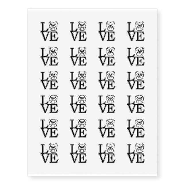 Butler University Love Temporary Tattoos (Front)
