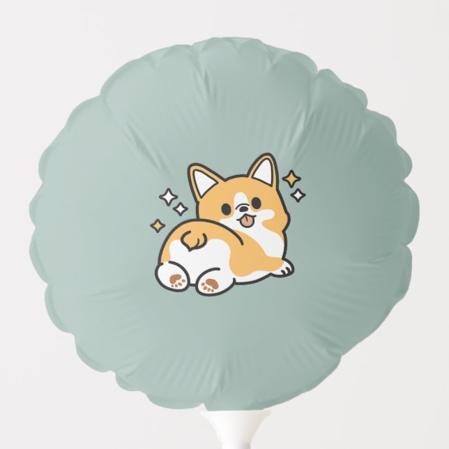 Butt First, Let's Nap – Cute Corgi Butt Cartoon Balloon (Front)