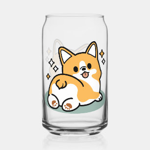 Butt First, Let's Nap – Cute Corgi Butt Cartoon Can Glass