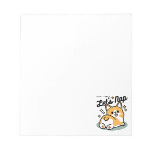Butt First, Let's Nap – Cute Corgi Butt Cartoon Notepad