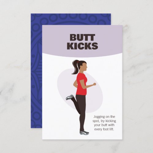 Butt Kicks _ Personalized Exercise Fitness Cards