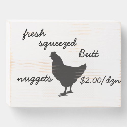 butt nuggets wooden box sign