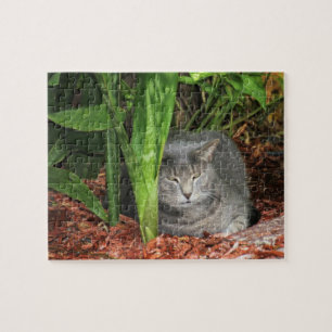 Butt Out I'm Sleeping Cat Jigsaw Puzzle