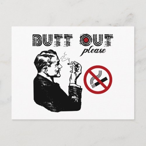 Butt Out Please Postcard