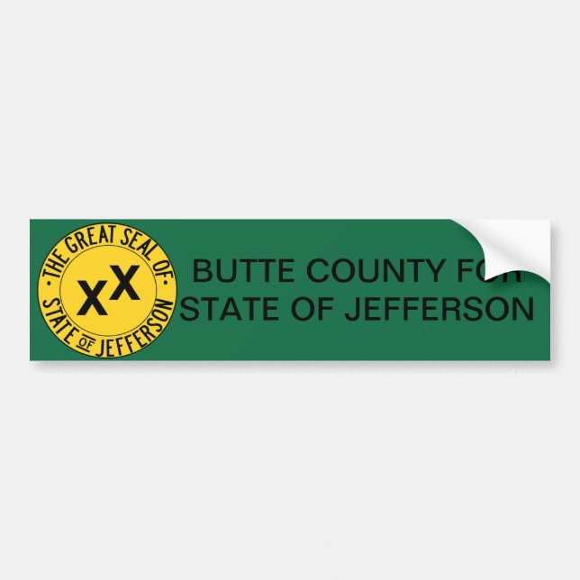 Butte County for State of Jefferson bumper sticker (Front)
