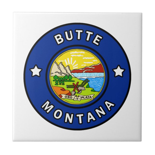 Butte Montana Ceramic Tile (Front)