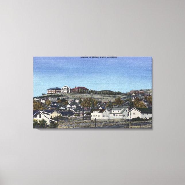 Butte, Montana - School of Mines View of Canvas Print (Front)