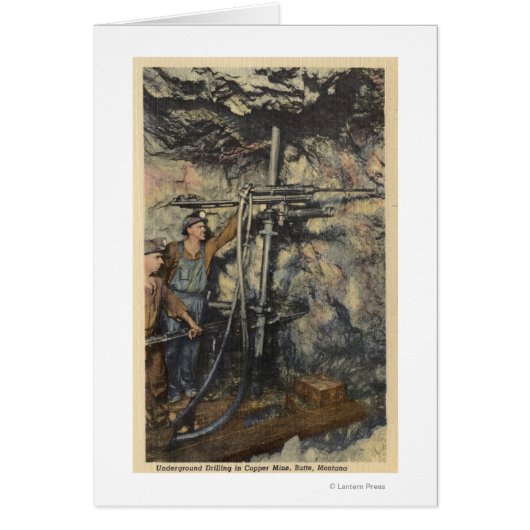 Butte, Montana - Underground Drilling in Copper Cards (Front)