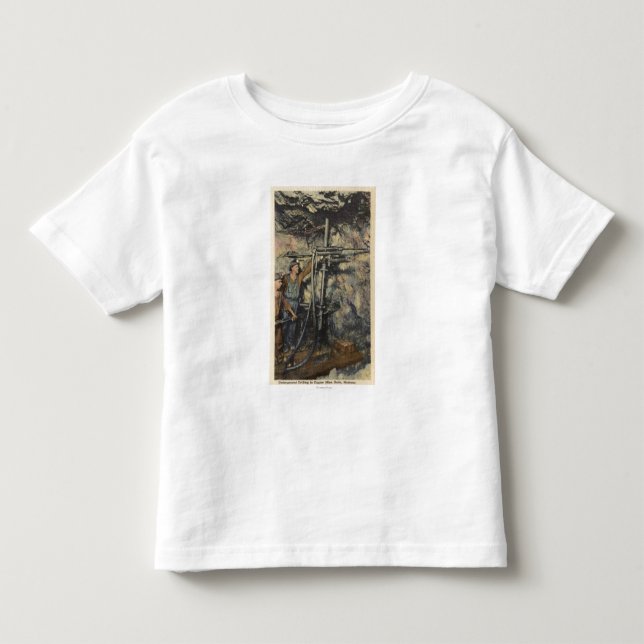 Butte, Montana - Underground Drilling in Copper Toddler T-shirt (Front)