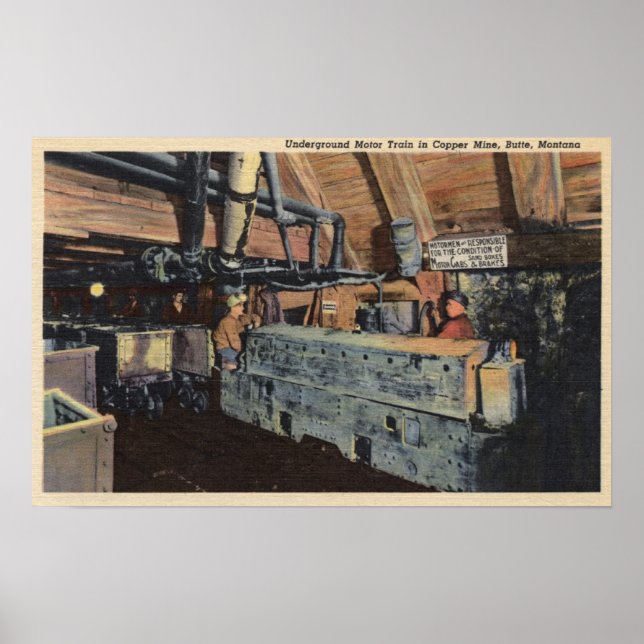 Butte, Montana - Underground Motor Poster (Front)