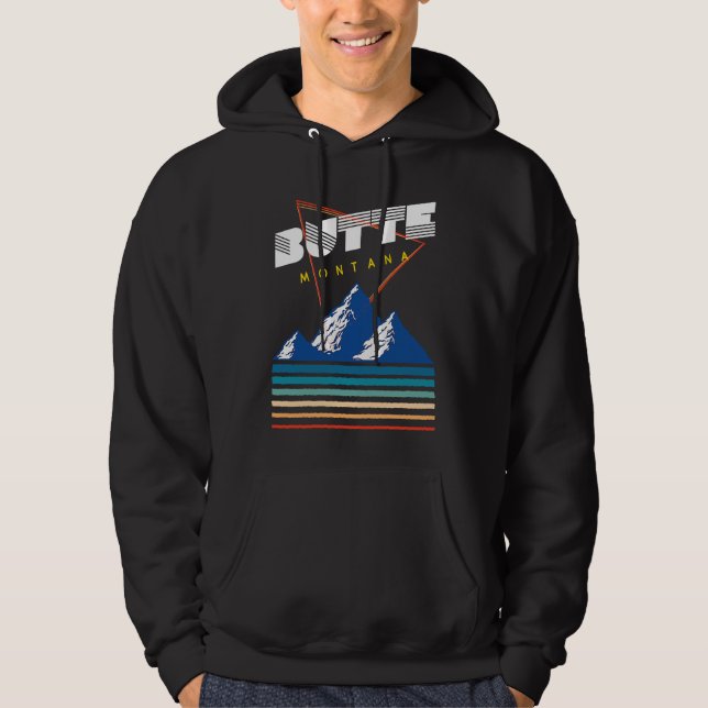 Butte Montana  USA Ski Resort  BACK PRINT  2 Hoodie (Front)