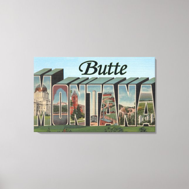Butte, MontanaLarge Letter ScenesButte, MT 2 Canvas Print (Front)