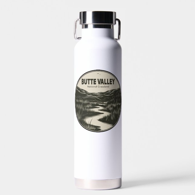 Butte Valley National Grassland California Stream Water Bottle (Front)