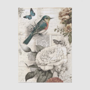 Butteflies Bird Floral Vintage Decoupage Tissue Paper