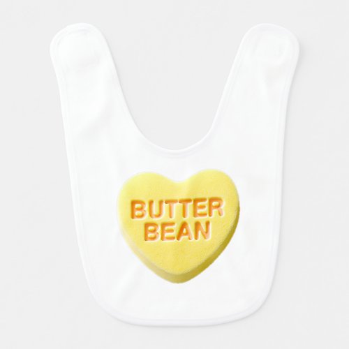 butter bean candy heart baby bib