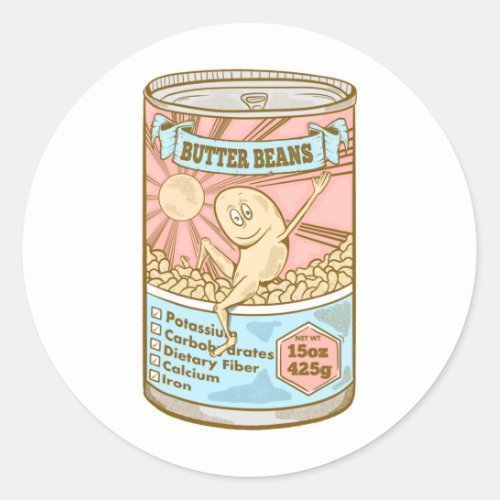 BUTTER BEANS Lima Beans Classic Round Sticker