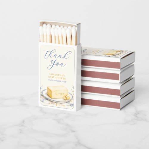 Butter Believe It Butter Baby Shower Modern Matchboxes