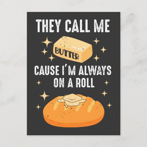 Butter Bread Food Lover Breakfast Foodie Postcard