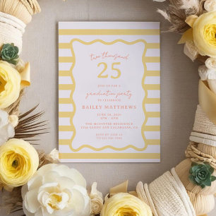 Butter Cabana Fun Yellow Graduation Party Invitation