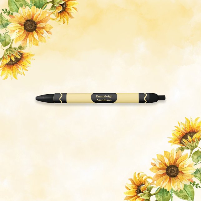 Butter Color Crayon Wrap Monogram Black Ink Pen (Creator Uploaded)