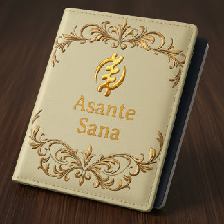 (Butter Cream & Gold: Asante Sana "Gye Nyame" Adin Passport Holder