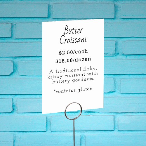 Butter Croissant Food Label Card 