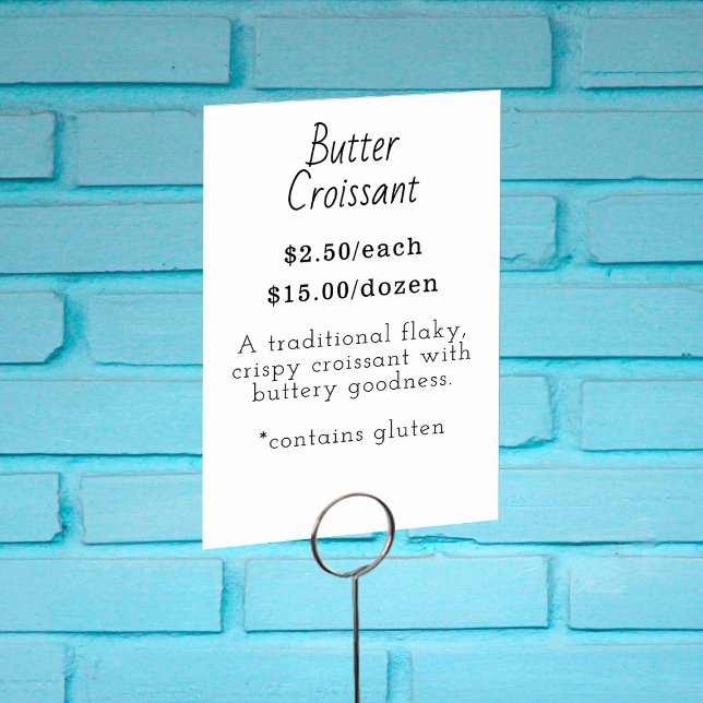 Butter Croissant Food Label Card  (Creator Uploaded)