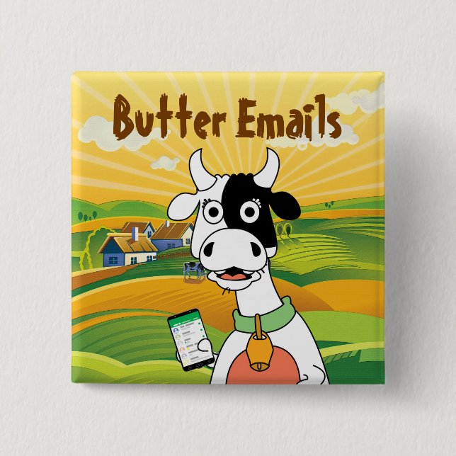 Butter Emails Political Humor Button (Front)
