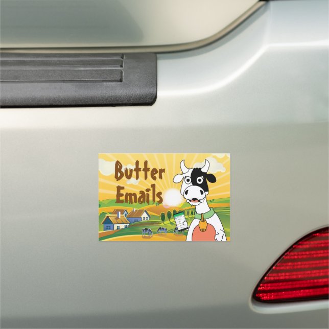 Butter Emails Political Humor Car Magnet (In Situ)