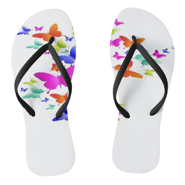 Butter Fly Art design  Flip Flops (Footbed)