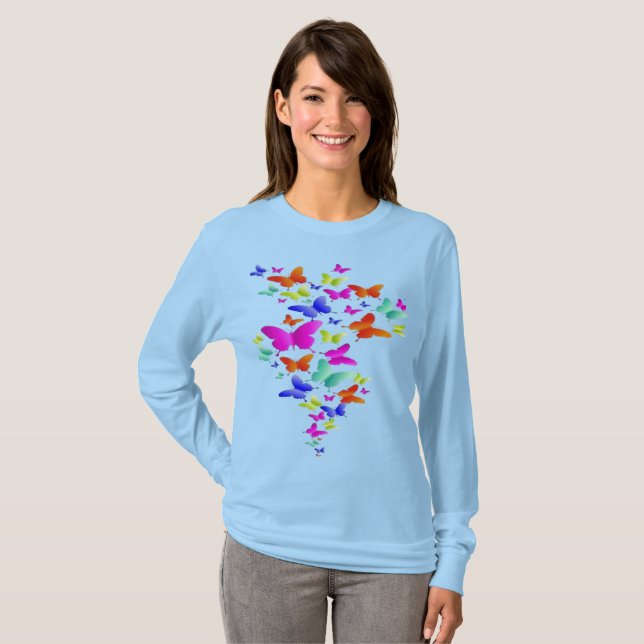 Butter Fly Art design  T-Shirt (Front Full)