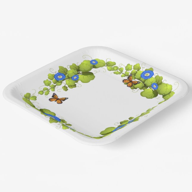 Butter Fly Garden Paper Plates (Angled)