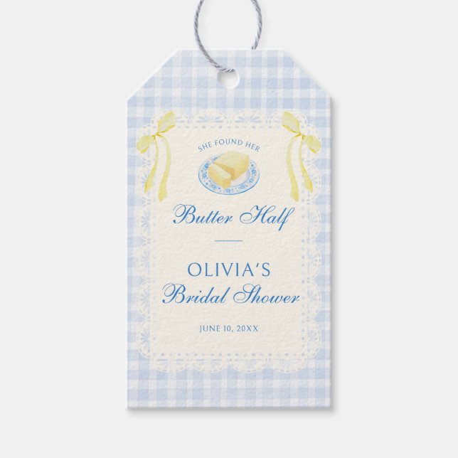 Butter Half Bridal Shower  Gift Tags (Front)
