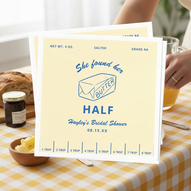 Butter Half Butter Themed Bridal Shower Napkins (Creator Uploaded)