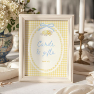 Butter Half Yellow Gingham Cards and Gifts Poster