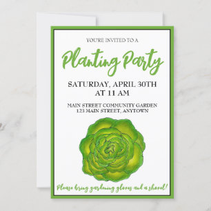 Butter Lettuce Vegetable Community Garden Party Invitation