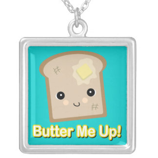 butter me up toast silver plated necklace
