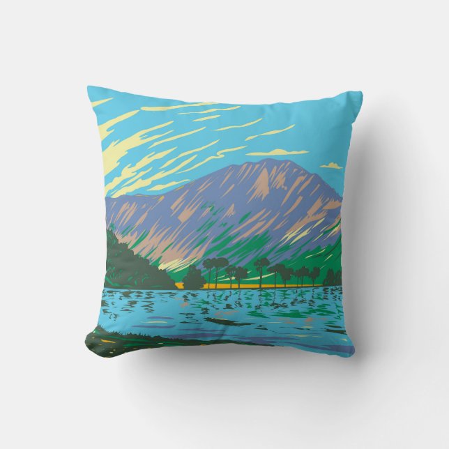 Butter mere Lake Throw Pillow (Front)