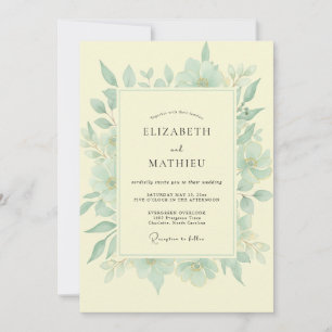 Butter Mint Eucalyptus Wedding Invitation