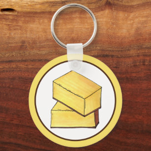 Butter Mochi Hawaii HI Hawaiian Food Dessert Keychain