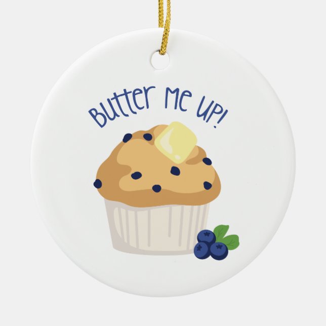 Butter & Muffin Ceramic Ornament (Front)